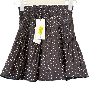 NWT Girls Mini Molly Polka Dot Pleated A-Line Pull On Brown White Skort Size 8/1